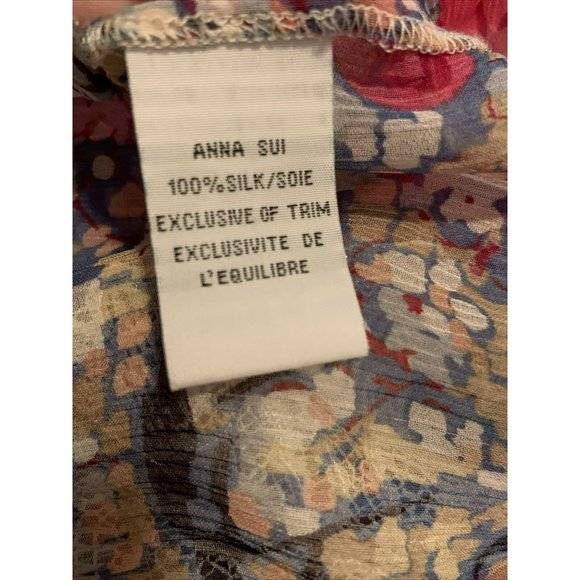 Anna Sui for Anthropology Multicolor Floral Lace Top S - Picture 5 of 5